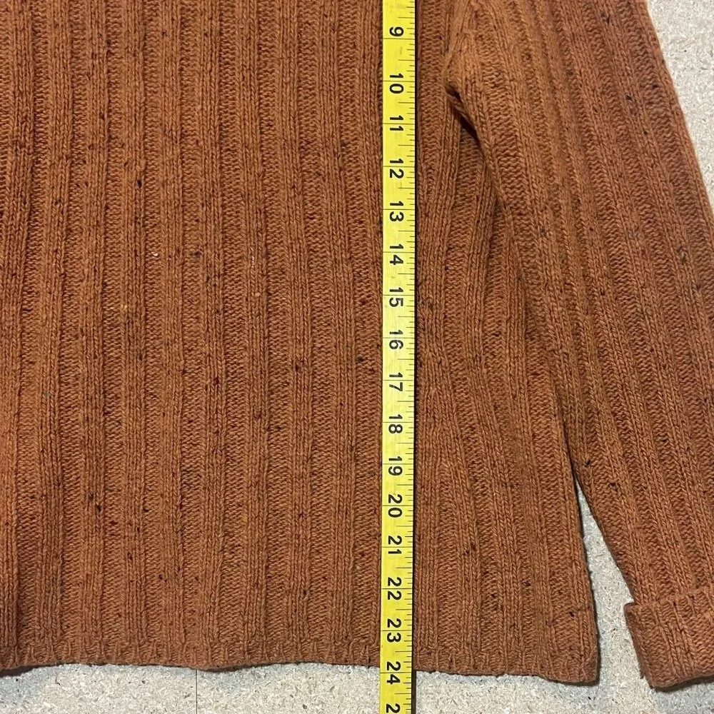 Garnet Hill Women’s Wool Blend Turtleneck Sweater Long Sleeve Size Medium Orange - Picture 4 of 6